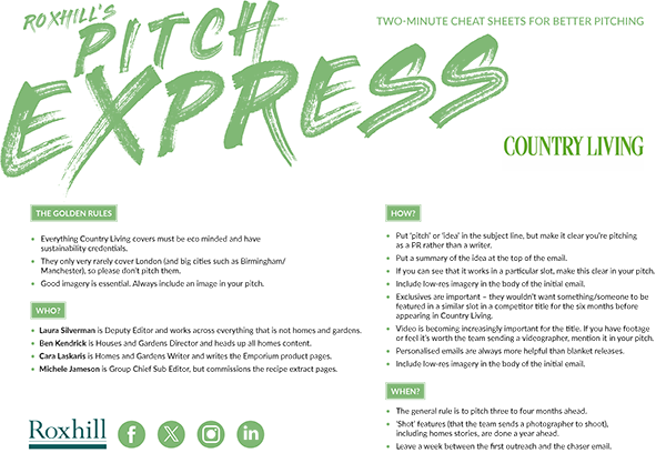 Country Living Pitching Guide